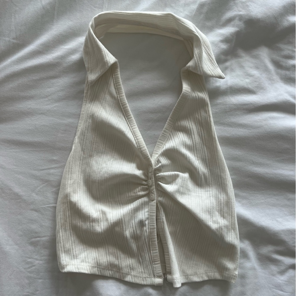 Collar cropped shirt